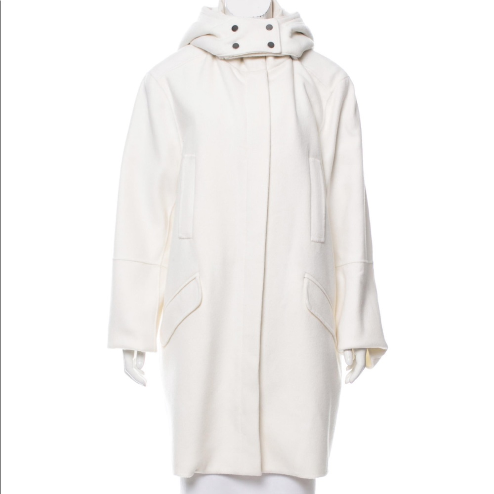 Vince Fur-Trimmed Wool Coat